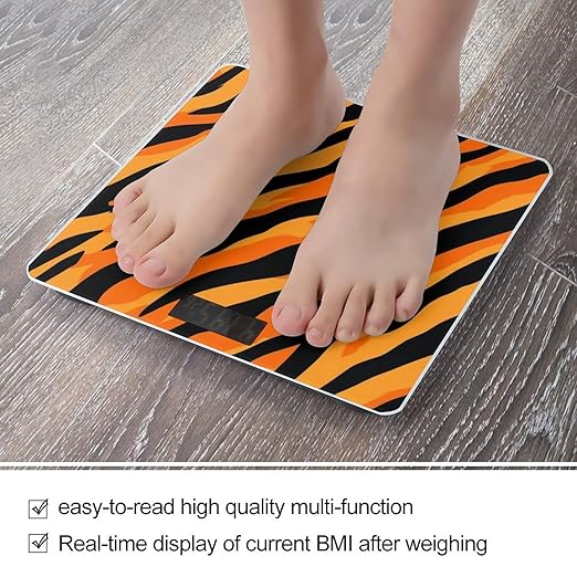 Digital Bathroom Weighing Scale Energy Saving Scale Smart Scale for Body Weight Cool Animal Print Tiger Stripes