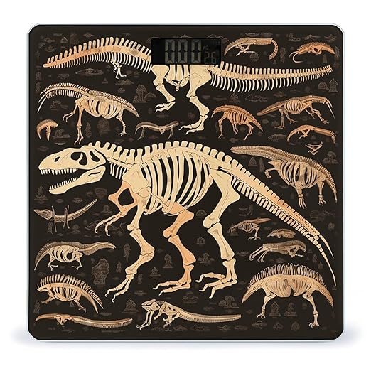 Dinosaur Skeleton Print Scale for Body Weight Digital Bathroom Scale Accurate Smart Weight Scales with Large Display Weighing Machine High Precision Scales