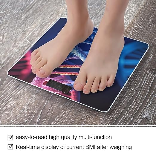 DNA Genetic Helix Scale for Body Weight Accurate Digital Bathroom Scale Toughened Glass High Precision Scales Smart Weight Scales with Large LCD Backlight Display Weighing Machine
