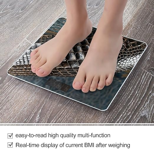 Alligator Skin Scale for Body Weight Digital Bathroom Scale Toughened Glass High Precision Scales for Body Weight with Large LCD Backlight Display Weight Scales