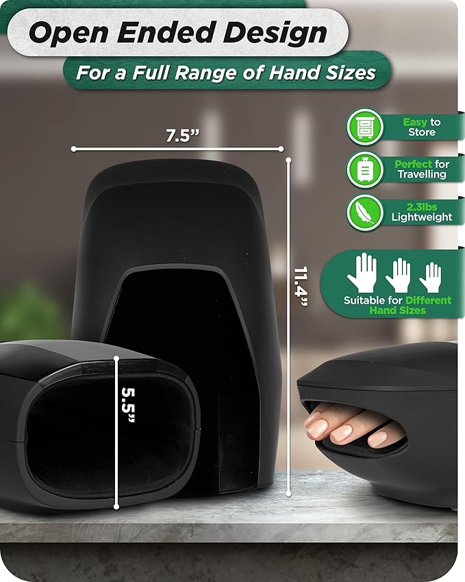 Lunix LX29 FSA Hand Massager Heat &amp Air Compression for Arthritis &amp Carpal Tunnel Relief Hand &amp Wrist Pain Relief Cordless Rechargeable Charcoal Black