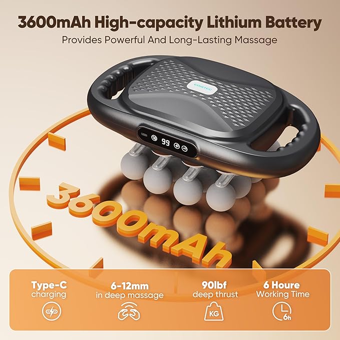 16-Head Massage Gun Deep Tissue Percussion Massager for Pain Relief 2×3600mAh Long Battery Life Muscle Massager with 99 Intensities &amp 9 Modes Ultra-Quiet Electric Back Massager Gifts for Men