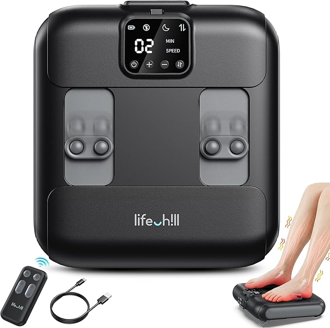 lifechill Cordless Electric Foot Massager with Remote Control [2026 Upgraded] Up and Down +Percussion Foot Massager for Neuropathy FSA EligiblePlantar Fasciitis MassagerHsa Approved