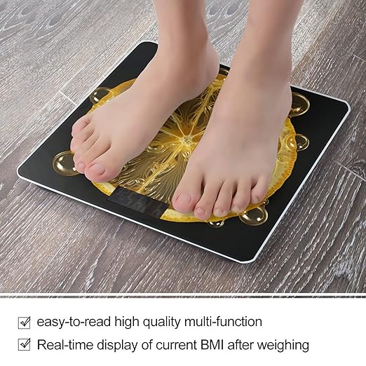 Lemon Art Slice Scale for Body Weight Digital Bathroom Scale Accurate Smart Weight Scales with Large Display Weighing Machine High Precision Scales
