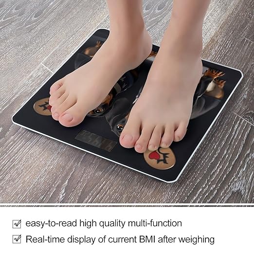 I Love My Dog Dachshunds Scale for Body Weight Accurate Digital Bathroom Scale Toughened Glass High Precision Scales Smart Weight Scales with Large LCD Backlight Display Weighing Machine
