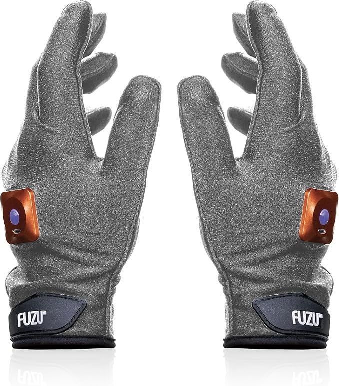 Fuzu Vibrating Massage Gloves Used for Couples Massages Massaging Sore Muscles Back Neck Shoulders Legs 20 Speeds &amp Patterns Rechargeable &amp Waterproof | Pair Eco-Friendly Packaging Gre