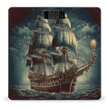 Nautical Vintage Sailing Pirate Ship Weight Scale Large Bathroom Scales Digital Weight with Bright LED Display Non Slip Automatic Weighing Scale Fashion Weighing Machine for Body
