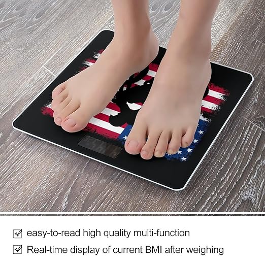 Men's Fashion Automatic Switch Digital Bathroom Weighing Scale Smart Scale Motorcycle American Flag Motocross Dirt Bike