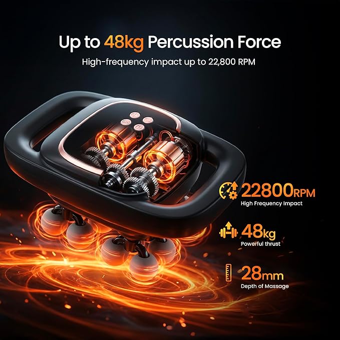 BENEVIA Deep Tissue Massage Gun - Percussion Massager for Muscle Recovery - Handheld Back Neck &amp Shoulder Massager with 30 Speeds and 12 Heads