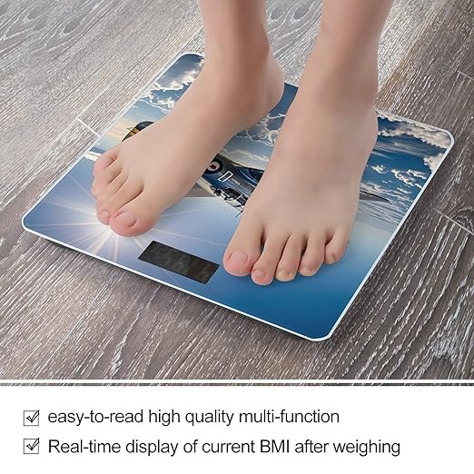 Retro Airplane Smart Scale for Body Weight Accurate Bathroom Scale with LED Display Digital Weight Scales Weighing Machine High Precision Scales for Bath Home