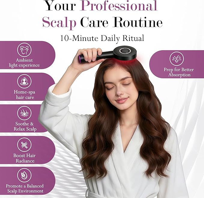 3-in-1 Rechargeable Scalp Massager Hair Growth Oil Applicator Gentle Scratching &amp Kneading IPX7 Waterproof Electric Head Massage Tool for Home Spa Portable Scalp Brush for All Hair Types