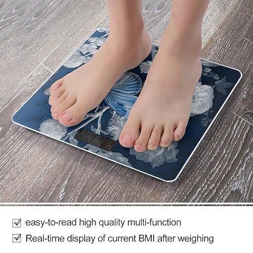 Peaceful Countryside Scale for Body Weight Accurate Digital Bathroom Scale Toughened Glass High Precision Scales Smart Weight Scales with Large LCD Backlight Display Weighing Machine