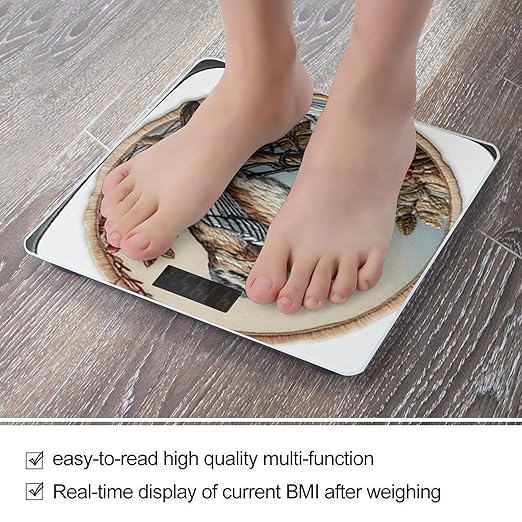 Bird on Branch Scale for Body Weight Accurate Digital Bathroom Scale Toughened Glass High Precision Scales Smart Weight Scales with Large LCD Backlight Display Weighing Machine