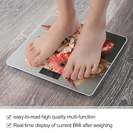 Bouquet of Flowers Smart Scale for Body Weight Accurate Bathroom Scale with LED Display Digital Weight Scales Weighing Machine High Precision Scales for Bath Home