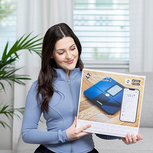 LifeCHARGE Smart Body Analyzer Scale 2 with 22 Body Composition Track Your Health &amp Fitness Goals with Precision