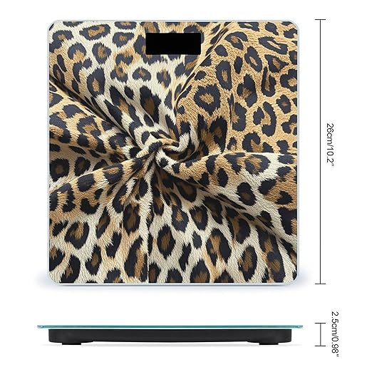 Leopard Print Pattern Scale for Body Weight Digital Bathroom Scale Accurate Smart Weight Scales with Large Display Weighing Machine High Precision Scales