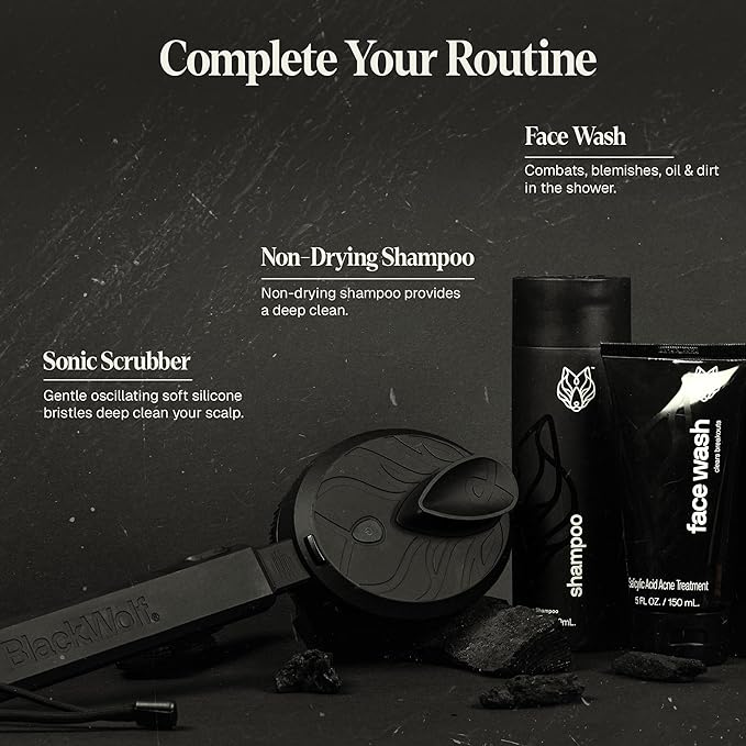 Black Wolf 2-Pack Moisturizing Body Wash Bundle - Mens Hydrating Bodywash for Dry Dehydrated &amp Sensitive Skin - Hyaluronic Acid Aloe Vera &amp Jojoba Oil Body Cleanser Help Remove Oil &amp D