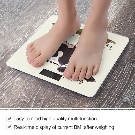 Dairy Cow Bathroom Scale for Body Weight 400 Lb Weight Scale with High Precision Sensors Tempered Glass Highly Accurate Digital Weighing Machine for People