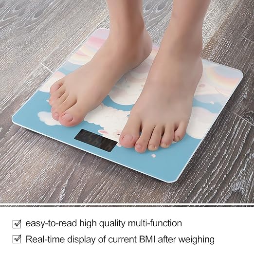 Cloud_Sheep Scale for Body Weight Sturdy Tempered Glass Weighing Scales with LCD Display Accurate Digital Bathroom Scale Convenient Body Fat Smart Scales Easy Read