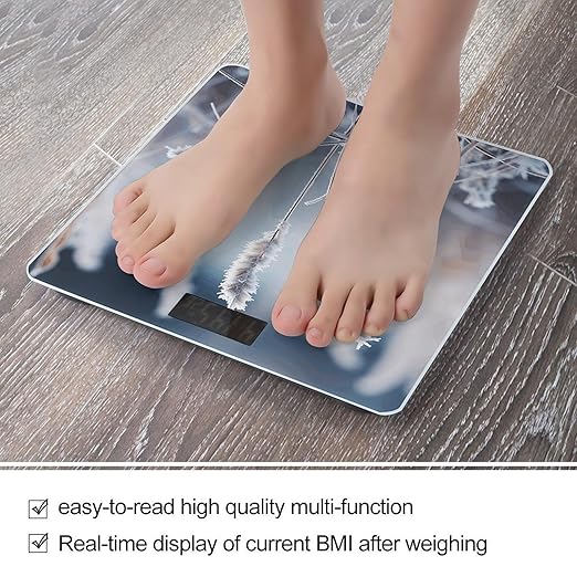 Frost Grass Scale for Body Weight Precision Bathroom Weighing Scales with Back Lit LCD Display Sturdy Tempered Glass Body Weight Scales Digital Bathroom Scale 400lb