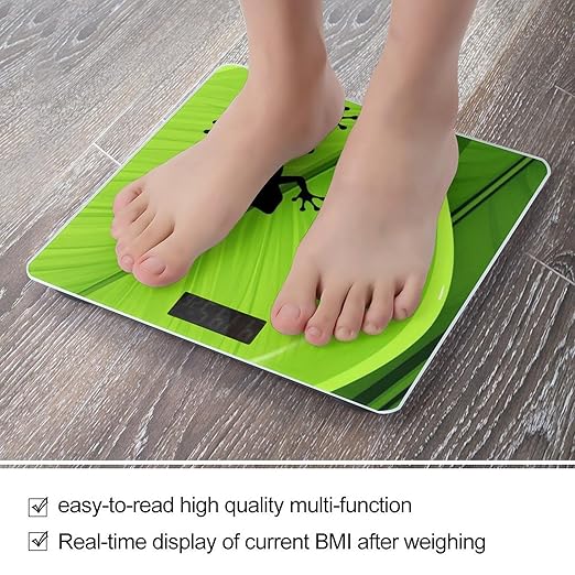 Women's Digital Bathroom Weighing Scale Automatic Switch Energy Saving Scale Smart Scale for Body Weight Green Leaf Frog