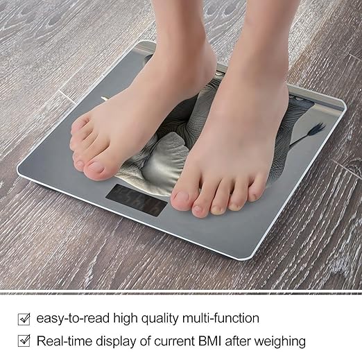 Elephant Scale for Body Weight Accurate Digital Bathroom Scale Toughened Glass High Precision Scales Smart Weight Scales with Large LCD Backlight Display Weighing Machine