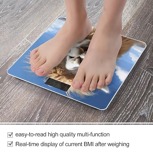 Funny Alpaca Llama Weight ScaleClear LED Display Bathroom Digital Weighing ScaleTempered Glass Digital Bathroom Scale for Body Weight Capacity Up to 400 Lbs