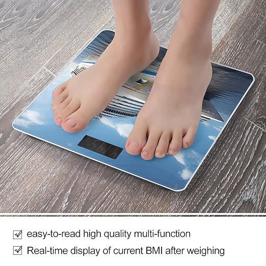 Cruise Ship Scale for Body Weight Accurate Digital Bathroom Scale Toughened Glass High Precision Scales Smart Weight Scales with Large LCD Backlight Display Weighing Machine