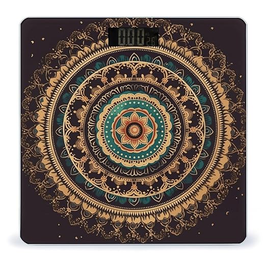 Mandala Digital Bathroom Scale for Body Weight with High Precision Digital Weighing Scale with BMI Clear LCD Display and Step-On Measures Weight Up to 180kg