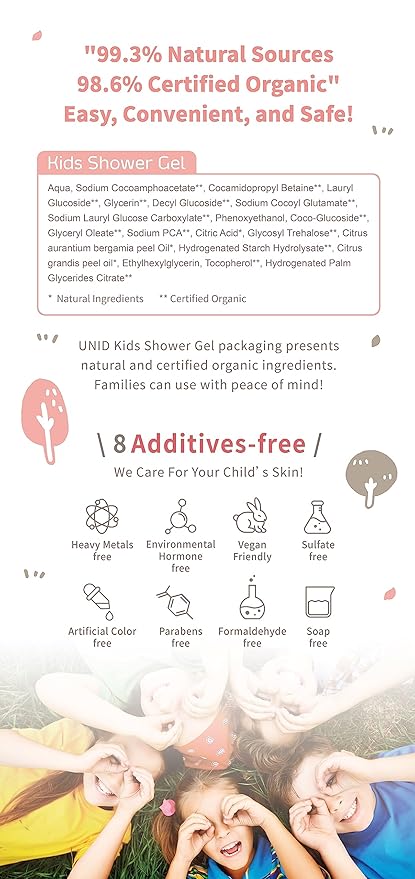 Kids Shower Gel | Gentle Cleanser &amp Moisturizing Sulfate-Free Body Wash | Eco-Friendly Tear-Free Hypoallergenic Skincare for Sensitive &amp Eczema-Prone Kids | 16.91 fl oz (500ml)