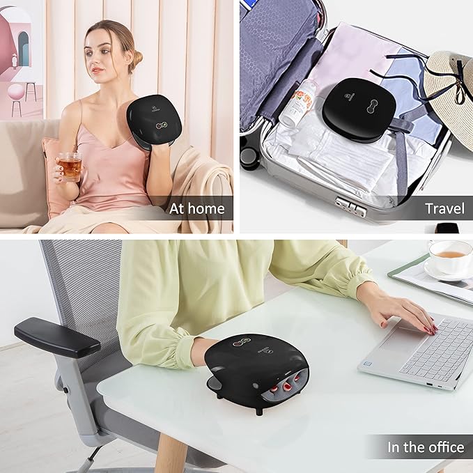 COMFIER Wireless Hand Massager with Heat -3 Levels Compression &amp HeatingRechargeable Hand Massager Machine for Carpal TunnelIdeal Gifts for Women (Black)