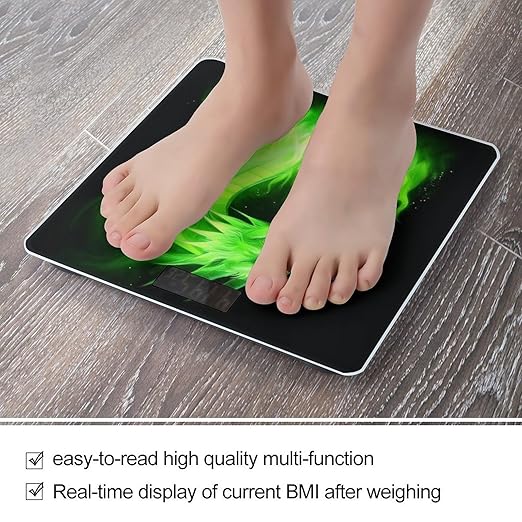 Digital Bathroom Weighing Scale Energy Saving Scale Smart Scale for Body Weight Black Green Fire Dragon