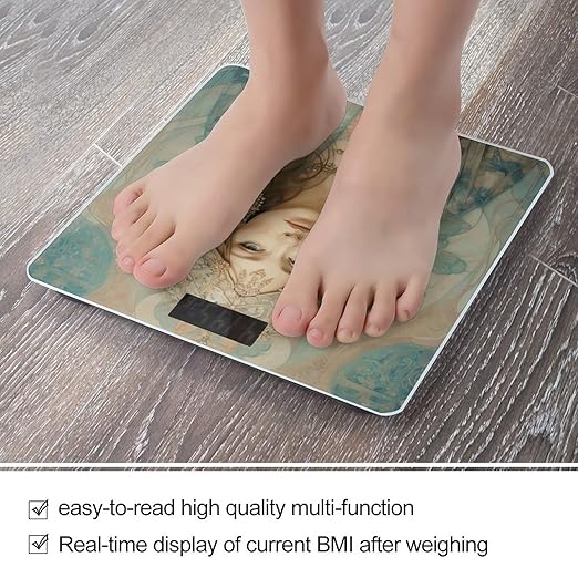 Teal Style Women Smart Scale for Body Weight Accurate Bathroom Scale with LED Display Digital Weight Scales Weighing Machine High Precision Scales for Bath Home