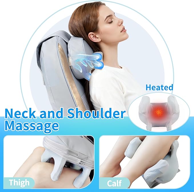Shiatsu Neck and Back Massager with Heat4D Kneading Back Massager for Pain Relief Deep TissueBack Massager for ChairMassage Chair Pad for Full BackGifts for Women Men Parents