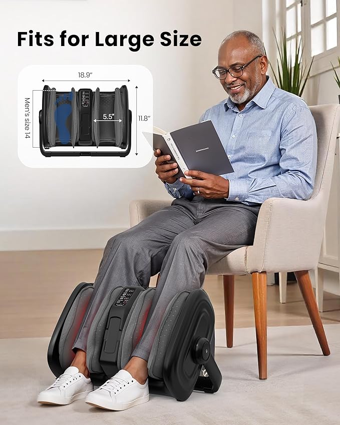 COMFIER Shiatsu Foot Massager with Heat Calf Massager for Plantar Fasciitis Kneading/Vibration/Compression Feet Massager Remote Control Up to Size 14 Gifts for Women Men