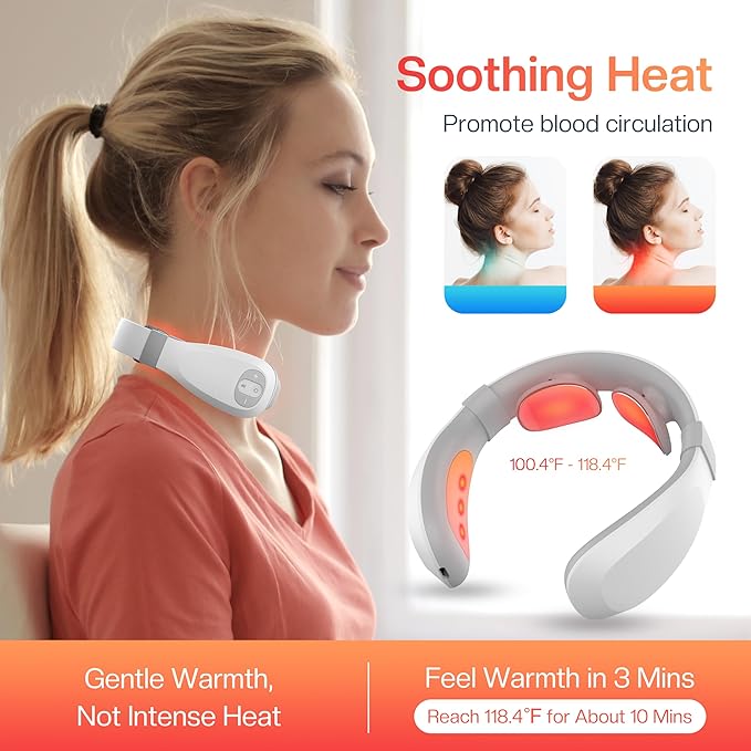 COMFIER Cordless Neck Massager for Pain Relief Deep Tissue Vibration Travel MassagerPortable Neck Massager for Office