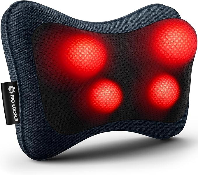 Mo Cuishle Electric Shiatsu Back Massager with Heat - Powerful 3D Kneading for Neck Shoulder Lower Back Pain Relief - Ergonomic Design for Home Office &amp Car - Gifts for Women Men Mom &amp D