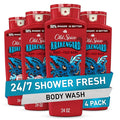 Old Spice Cleansing Body Wash for Men 3X Defense 24/7 Shower Fresh with Lasting Scent 2-in-1 Body &amp Face Wash Krakengard with Deep Ocean Scent 24 oz (Pack of 4)