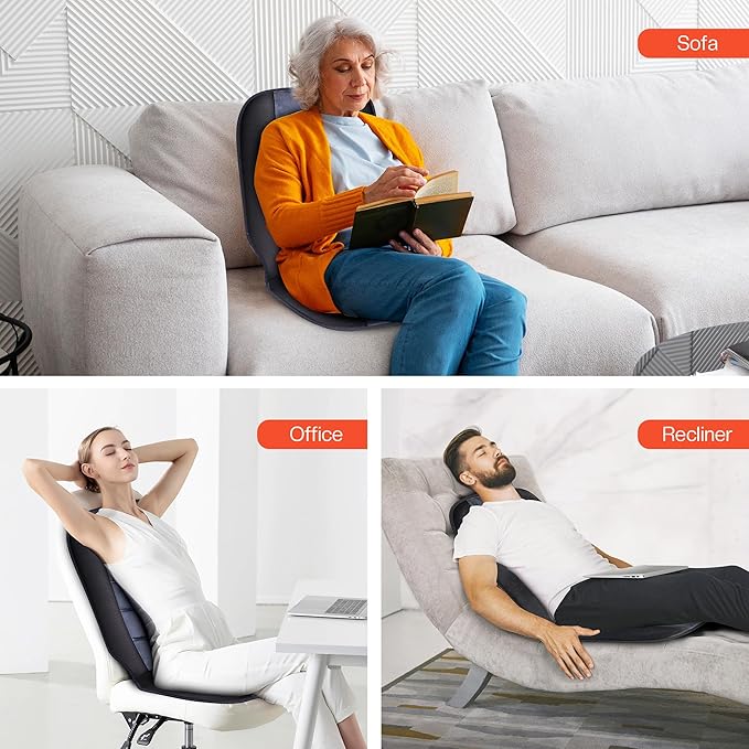 CILI Massage Chair PadBack Massager with HeatMassage Seat Cushion with 10 Vibration Motors30-60-90 Minutes Heating OptionsChair Massager for Office Chair Home Office Use