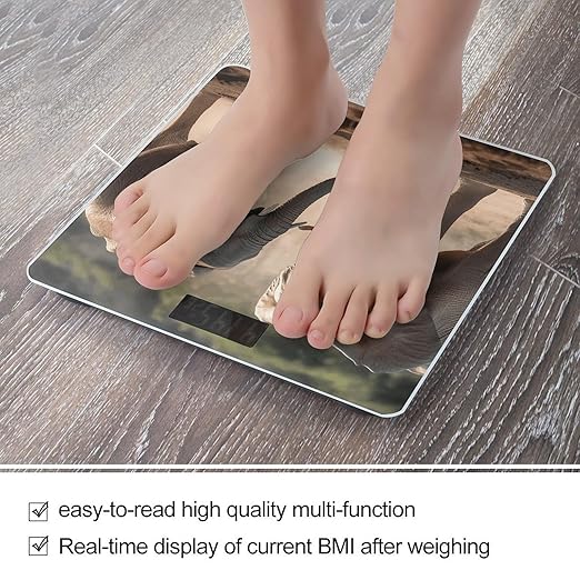 Two Elephants Playing Smart Scale for Body Weight Accurate Bathroom Scale with LED Display Digital Weight Scales Weighing Machine High Precision Scales for Bath Home
