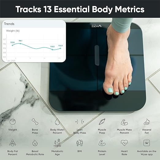 WYZE Smart Scale X Black &amp 3 Pack WYZE Night Lights