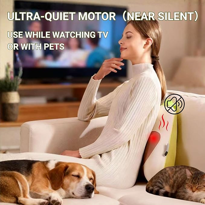 All-in-1 Back Massager for Pain Relief Deep Tissue — Instant Back Pain Relief with Deep Shiatsu Kneading Technology &amp Gentle Heat Cordless Premium Quality &amp Design Gift for Her