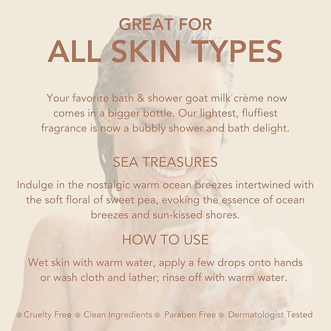 Dionis Goat Milk Bath Soap &amp Liquid Shower Crème Sea Treasures 14.5oz (Pack of 1)
