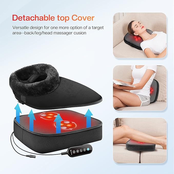 COMFIER Foot Massager with Heat Electric Foot Warmer Shiatsu Feet Massager Machine for Plantar FasciitisNeuropathy 2-in-1 Foot &amp Back Massager Foot Heater for WomenMen