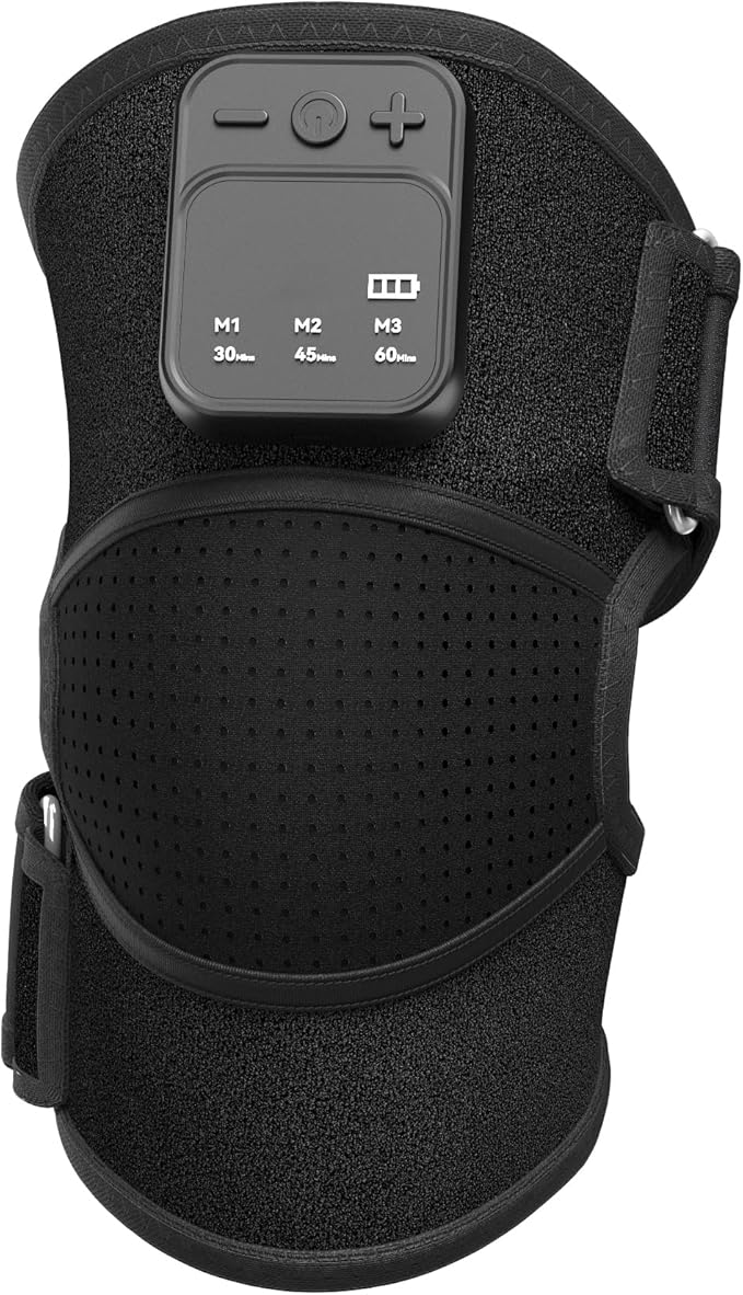 Knee Massager with Heat and Red Light Therapy for Pain Relief: Cordless Heated Knee Brace V6.0[2025 Upgraded] - Infrared Heat and Vibration Massage