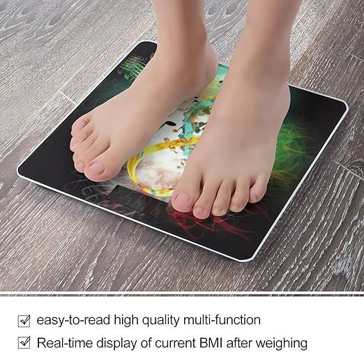 Abstract Music Symbol Scale for Body Weight Safe Rounded Corners Tempered Glass Digital Bathroom Scale LED Display 400lb Capacity Weight Scales with High Precision Sensors