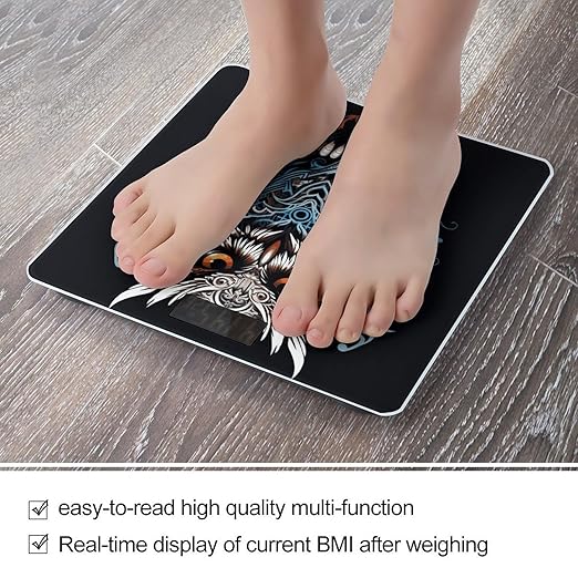 Owl Digital Bathroom Scale for Body Weight with High Precision Digital Weighing Scale with BMI Clear LCD Display and Step-On Measures Weight Up to 180kg