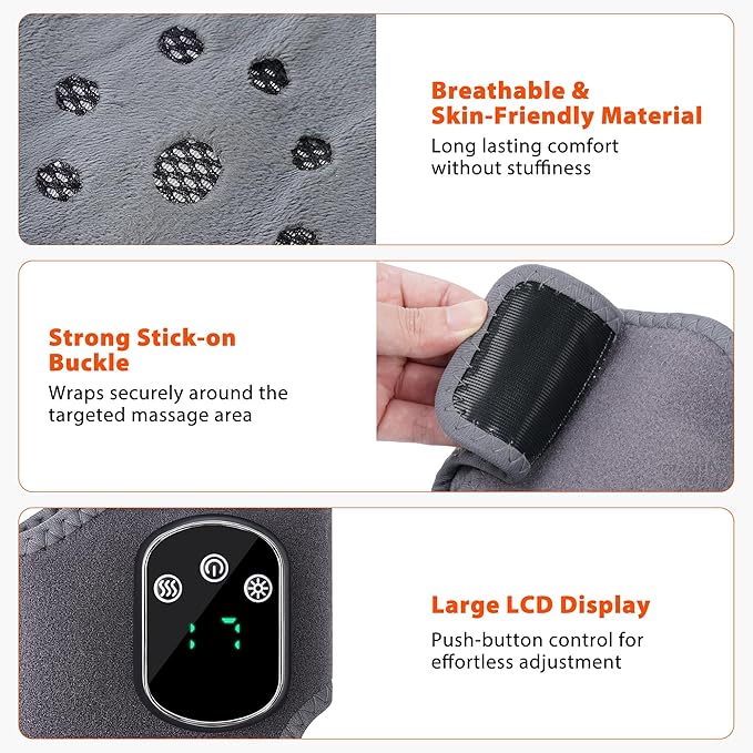 UOTT Foot and Ankle Massager for Foot Renew Triple Method Massager for Heel Arch &amp Ankle Refresh Adjustable Heat &amp Vibration Level Portable and Easy Use Includes Extension Strap (1pcs)