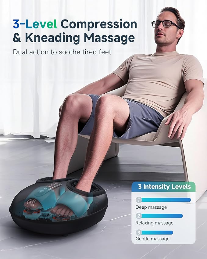 CILI Shiatsu Foot Massager with Heat and Compression Kneading RollingElectric Feet Massager for Plantar Fasciitis Neuropathy Feet Heater Foot Warmer for Women Size Up to 14