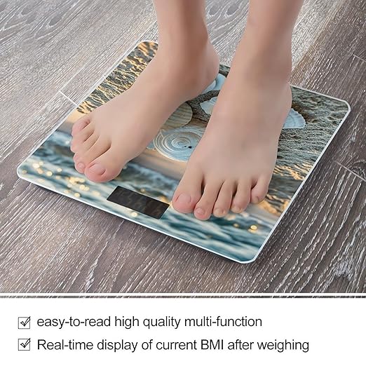 Sleep on Shells Scale for Body Weight Digital Bathroom Scale Toughened Glass High Precision Scales for Body Weight with Large LCD Backlight Display Weight Scales